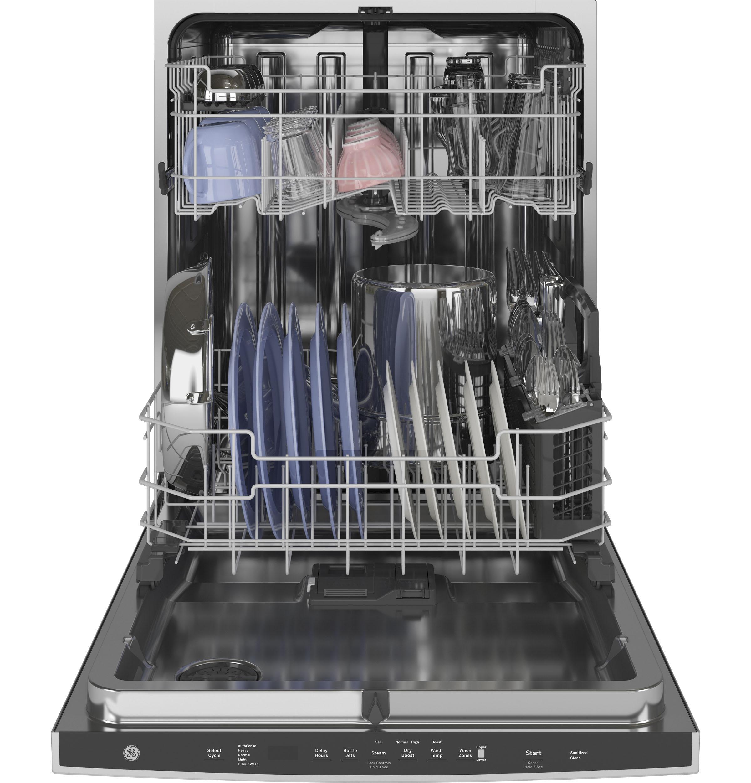 GE® Fingerprint Resistant Top Control with Stainless Steel Interior Dishwasher with Sanitize Cycle & Dry Boost with Fan Assist