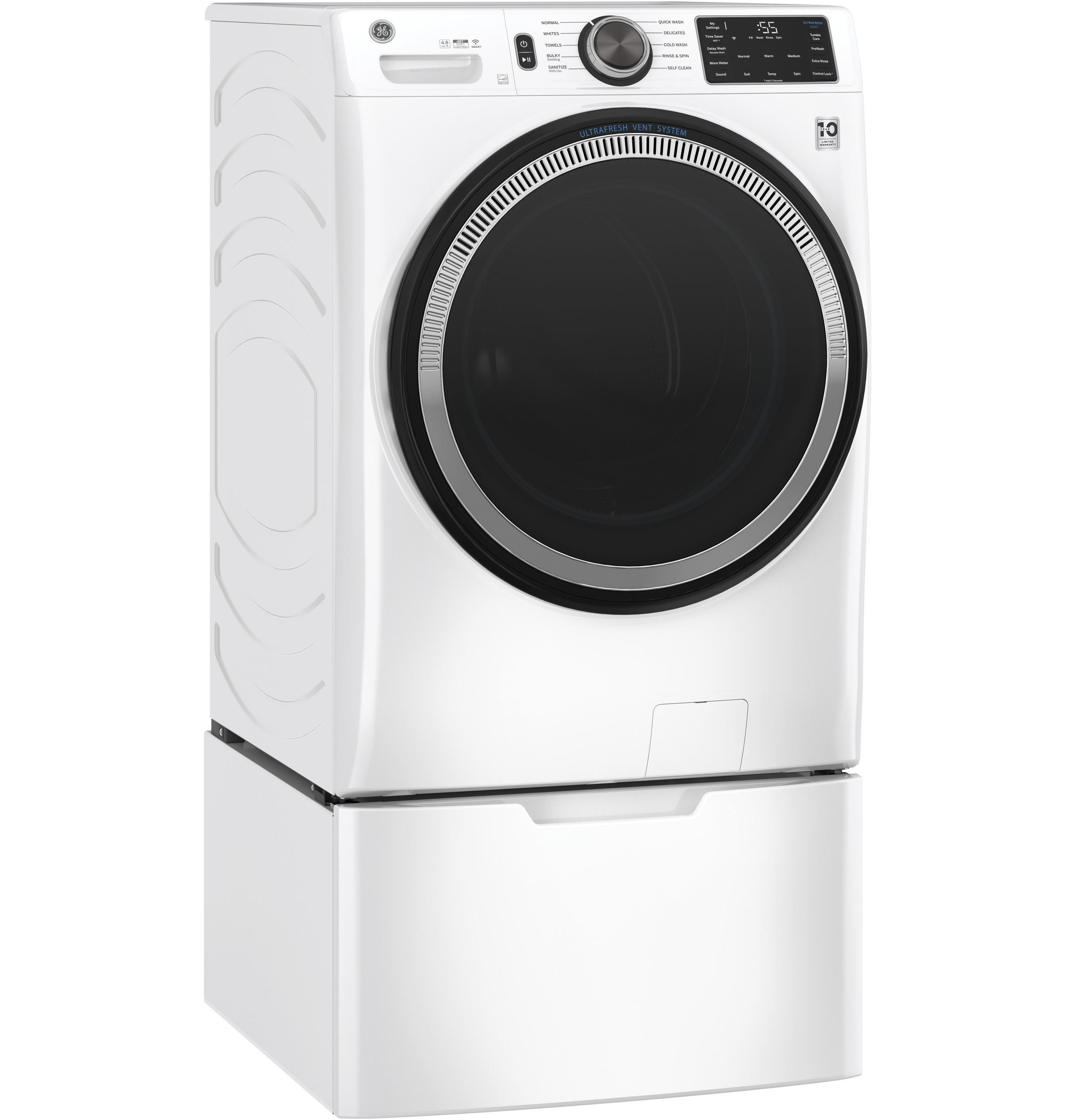 GE® ENERGY STAR 4.8 cu. ft. Capacity Smart Front Load ® Washer with UltraFresh Vent System with OdorBlock™ and Sanitize w/Oxi