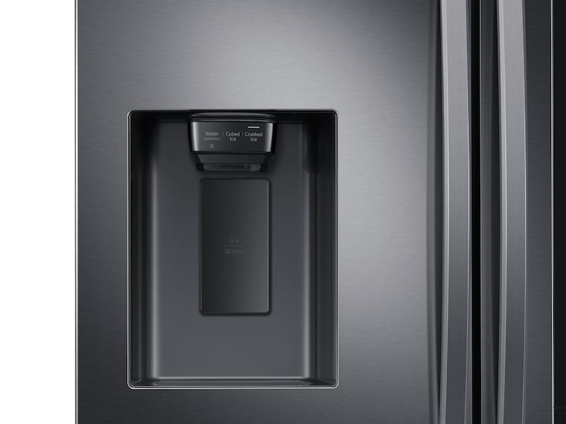 SAMSUNG 26.5 cu. ft. Large Capacity 3-Door French Door Refrigerator with Family Hub(TM) and External Water & Ice Dispenser in Black Stainless Steel