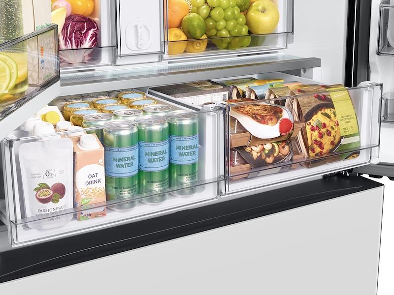 Bespoke 3-Door French Door Refrigerator (24 cu. ft.) with Beverage Center™ in White Glass