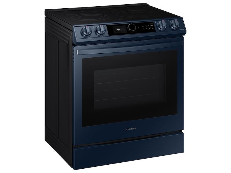 Bespoke Smart Slide-in Electric Range 6.3 cu. ft. with Smart Dial & Air Fry in Navy Steel