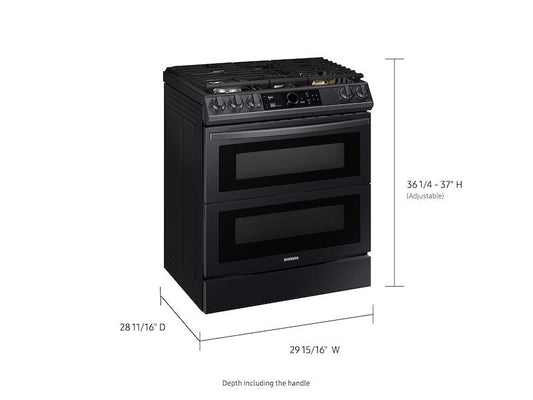 6.3 cu. ft. Flex Duo™ Front Control Slide-in Dual Fuel Range with Smart Dial, Air Fry, and Wi-Fi in Black Stainless Steel