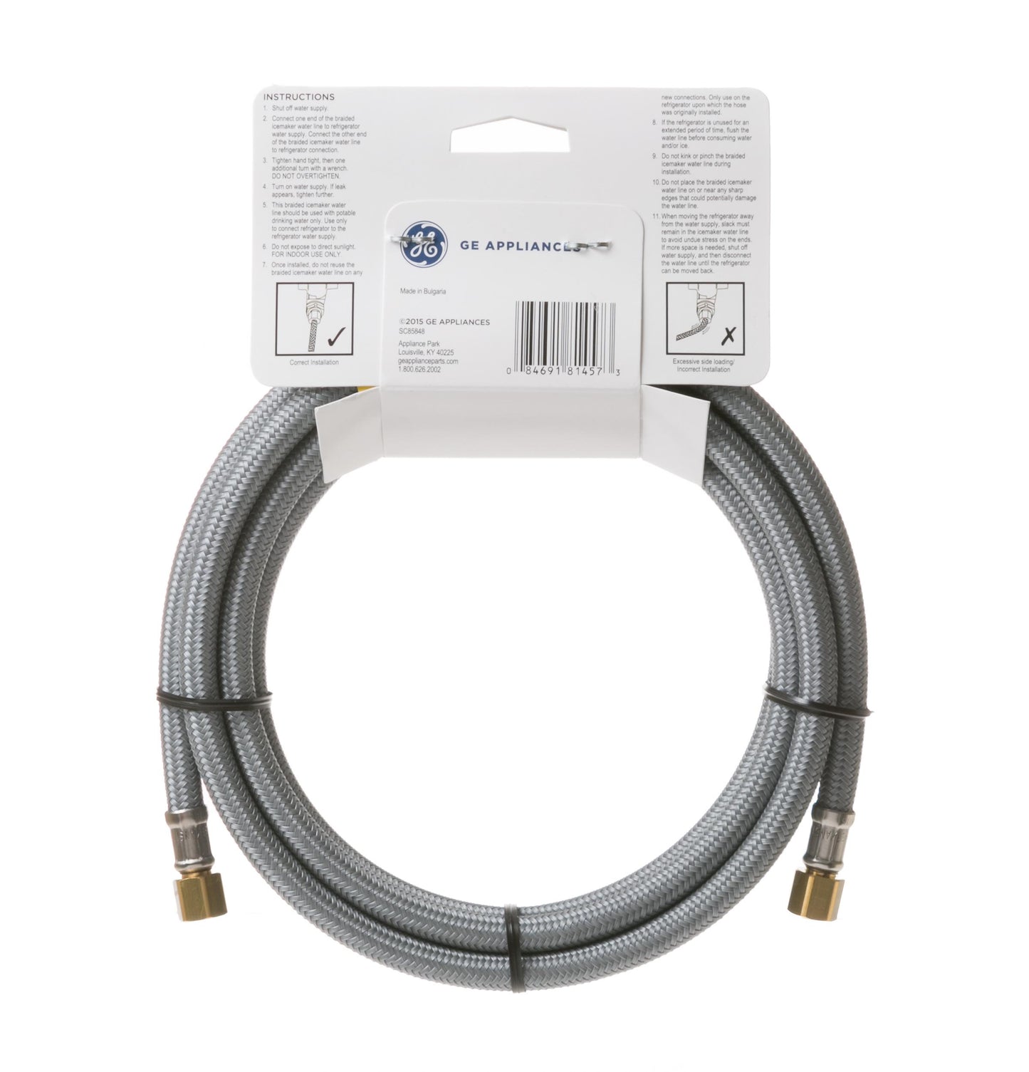 Ge Appliances PM08X10008 8' Universal Braided Water Line for Icemaker and/or Dispenser