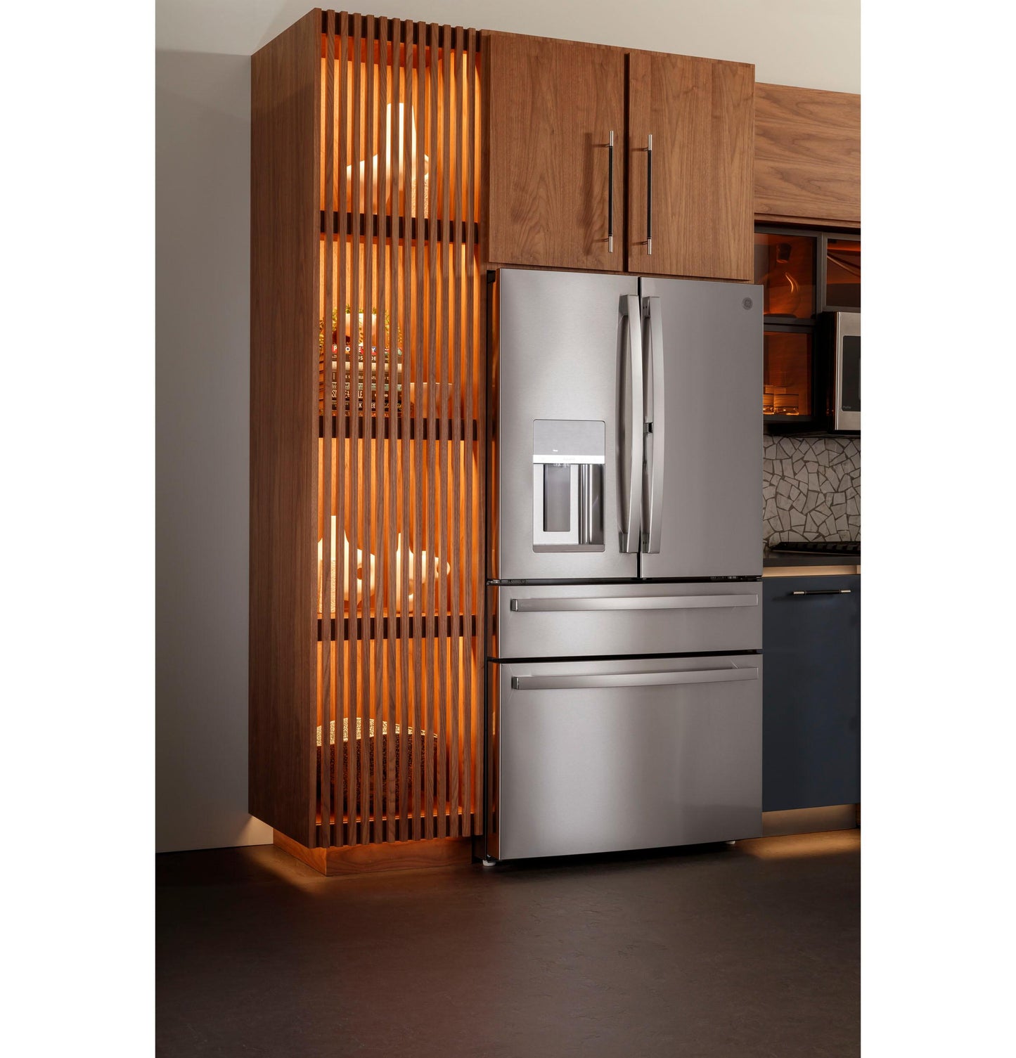 PVD28BYNFS GE Profile™ ENERGY STAR® 27.9 Cu. Ft. Smart Fingerprint Resistant 4-Door French-Door Refrigerator with Door In Door