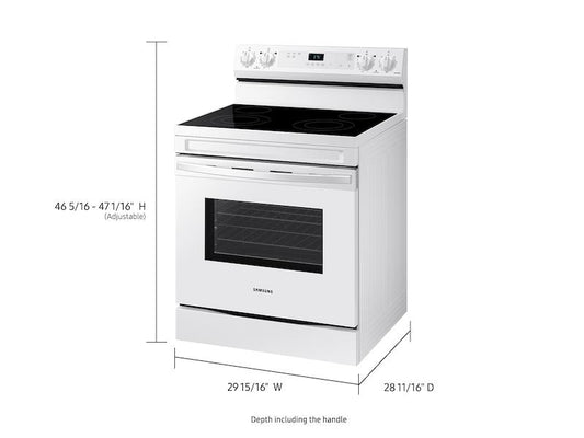 6.3 cu. ft. Smart Freestanding Electric Range with Steam Clean in White