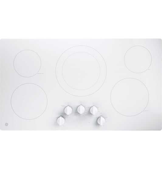 JP3036TLWW GE® 36" Built-In Knob Control Electric Cooktop