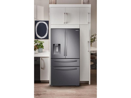 22 cu. ft. Food Showcase Counter Depth 4-Door French Door Refrigerator in Black Stainless Steel