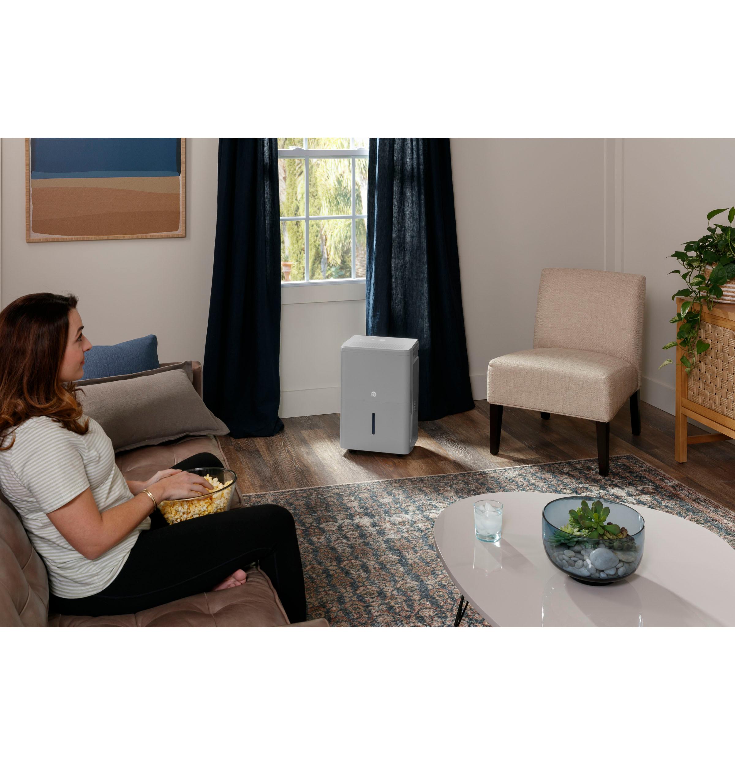 GE® ENERGY STAR® 50 Pint Portable Dehumidifier with Built-in Pump and Smart Dry for Wet Spaces