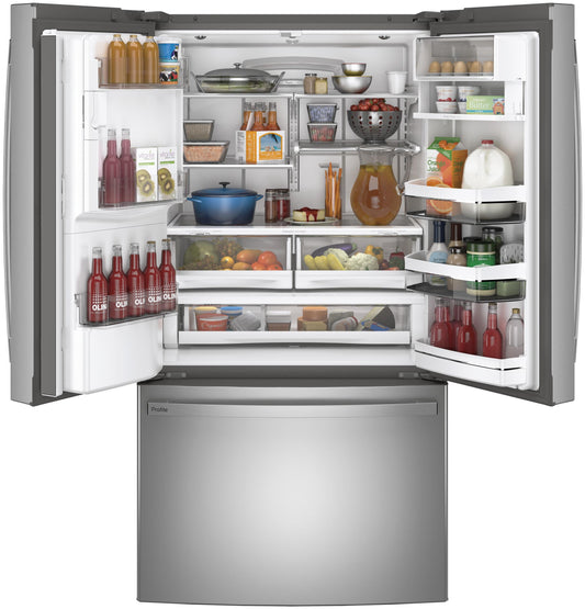 PFE28KYNFS GE Profile™ ENERGY STAR® 27.7 Cu. Ft. Fingerprint Resistant French-Door Refrigerator with Hands-Free AutoFill