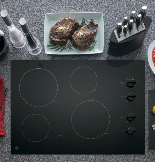 JP3030DJBB GE® 30" Built-In Knob Control Electric Cooktop