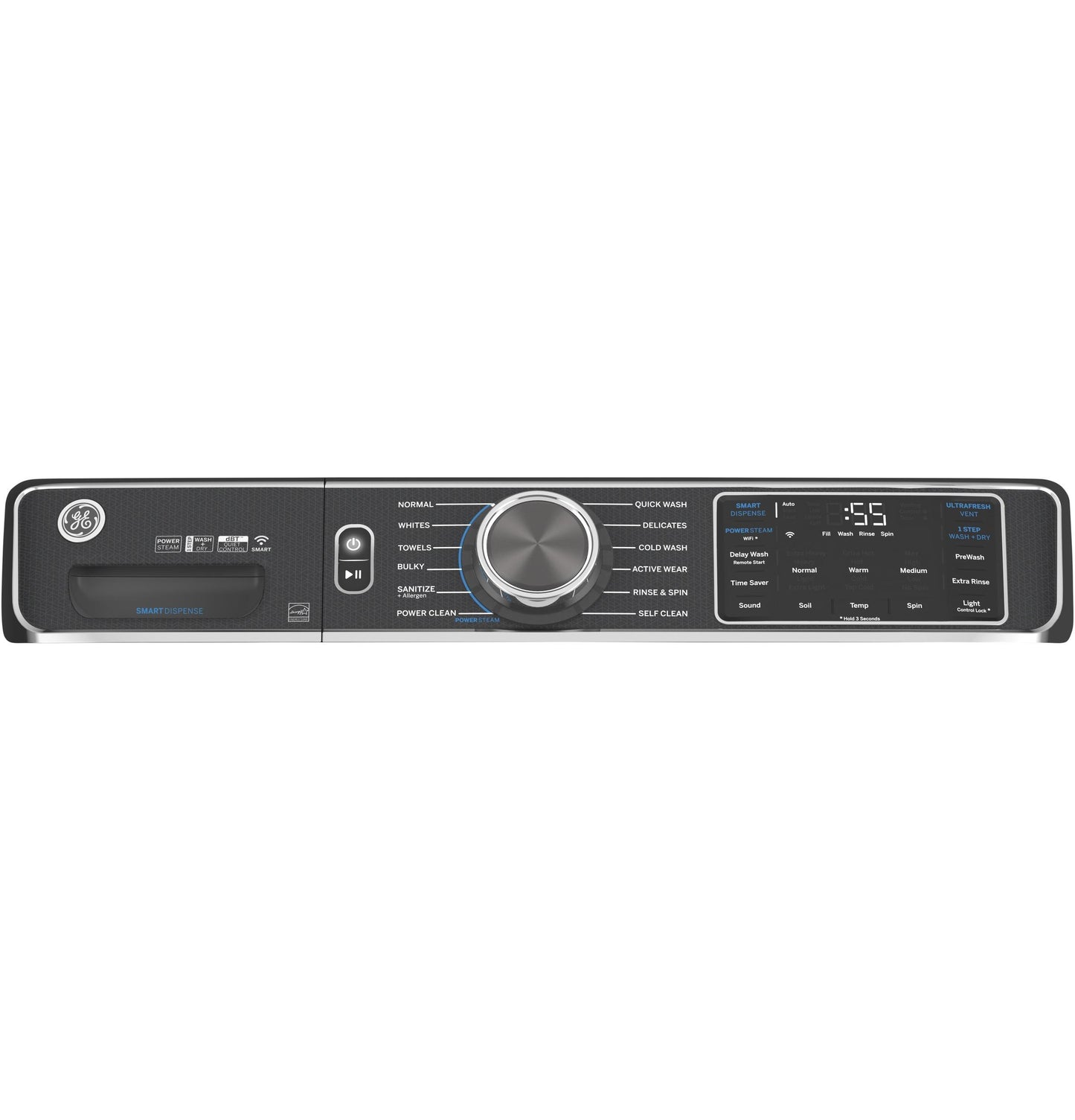 GE® ENERGY STAR® 5.0 cu. ft. Capacity Smart Front Load Steam Washer with SmartDispense™ UltraFresh Vent System with OdorBlock™ and Sanitize   Allergen