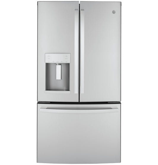 GYE22GYNFS GE ENERGY STAR 22.1 Cu. Ft. Counter-Depth Fingerprint Resistant French-Door Refrigerator