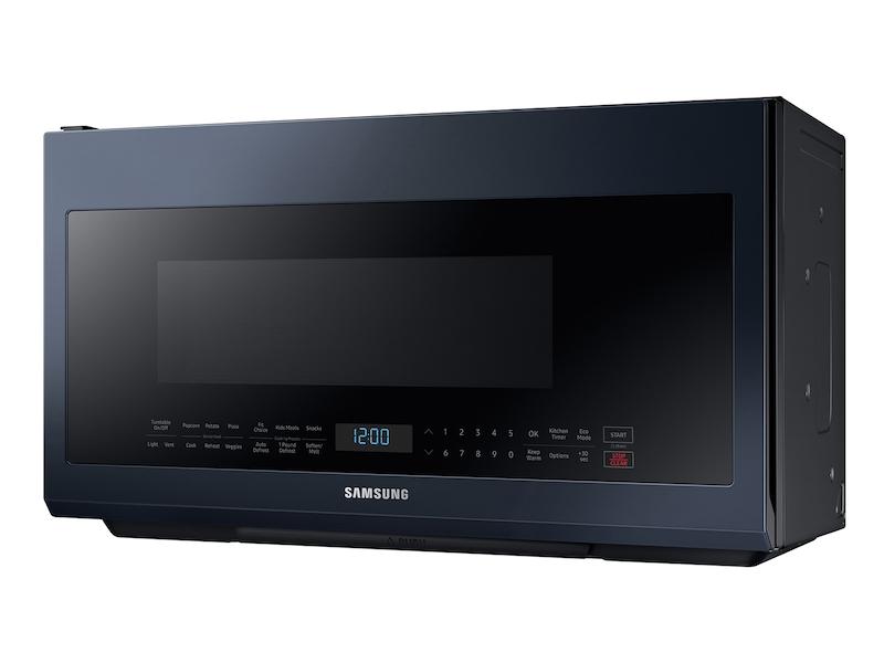 Samsung ME21A706BQN Bespoke Over-the-Range Microwave 2.1 cu. ft. with Sensor Cooking in Fingerprint Resistant Navy Steel
