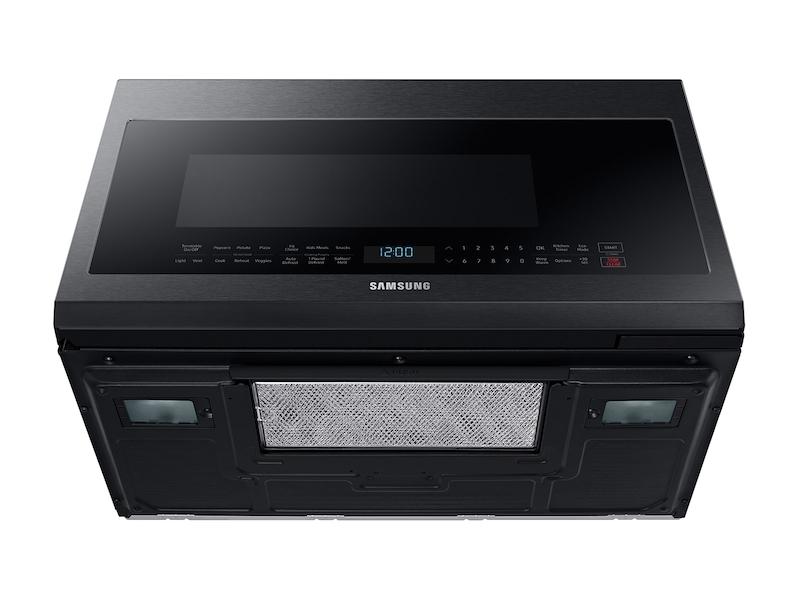 SAMSUNG 2.1 cu. ft. Over-the-Range Microwave with Sensor Cooking in Fingerprint Resistant Black Stainless Steel