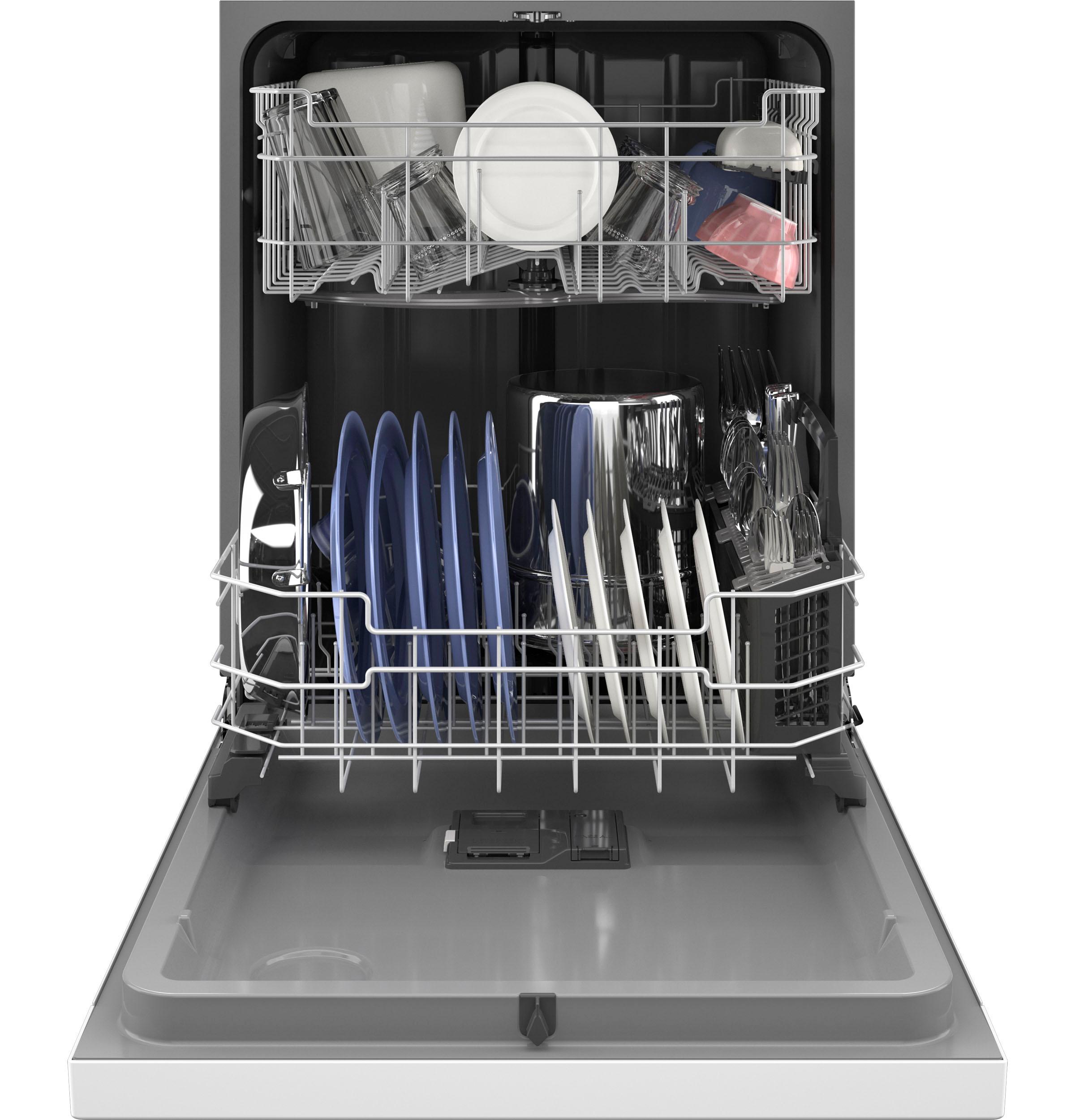 GDF550PGRWW GE® ENERGY STAR® Front Control with Plastic Interior Dishwasher with Sanitize Cycle & Dry Boost