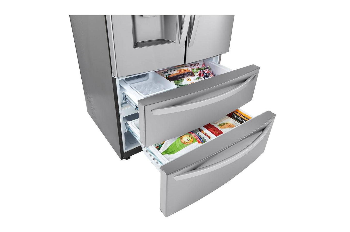 Lg LRMXC2206S 22 cu ft. Smart Counter Depth Double Freezer Refrigerator with Craft Ice™