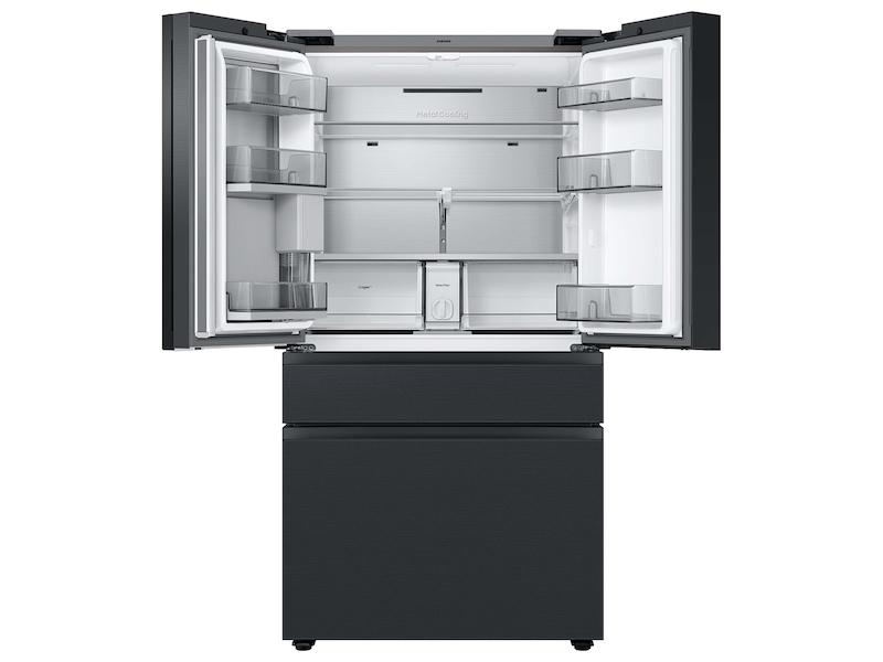 Samsung RF29BB89008MAA Bespoke 4-Door French Door Refrigerator (29 cu. ft.) - with Top Left and Family Hub™ Panel in Charcoal Glass - and Matte Black Steel Middle and Bottom Door Panels