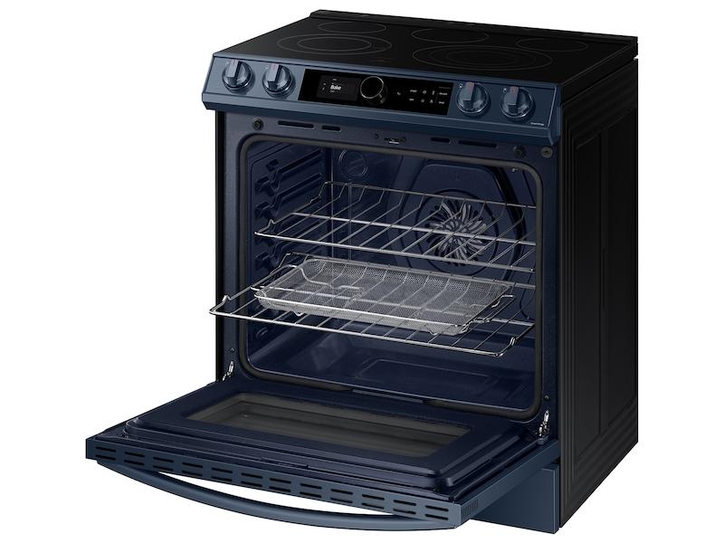 Bespoke Smart Slide-in Electric Range 6.3 cu. ft. with Smart Dial & Air Fry in Navy Steel