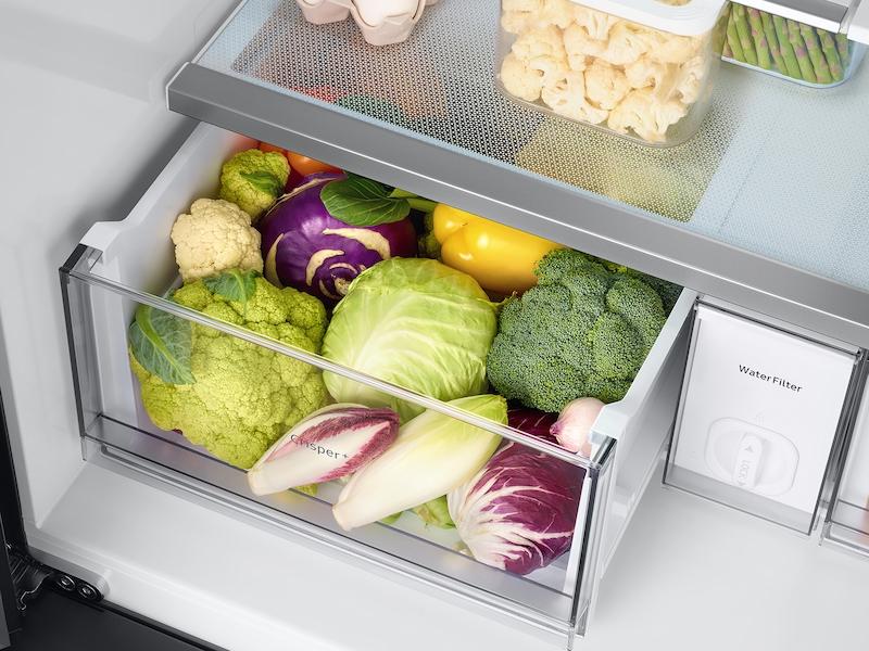 Samsung RF29BB820012AA Bespoke 4-Door French Door Refrigerator (29 cu. ft.) with AutoFill Water Pitcher in White Glass