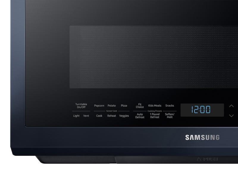 Samsung ME21A706BQN Bespoke Over-the-Range Microwave 2.1 cu. ft. with Sensor Cooking in Fingerprint Resistant Navy Steel
