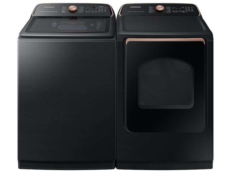 Samsung 7.4 cu. ft. Smart Gas Dryer with Steam Sanitize  in Brushed Black