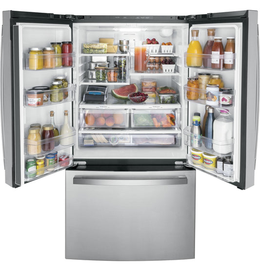 GNE27JYMFS GE ENERGY STAR 27.0 Cu. Ft. Fingerprint Resistant French-Door Refrigerator