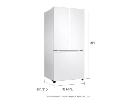 18 cu. ft. Smart Counter Depth 3-Door French Door Refrigerator in White