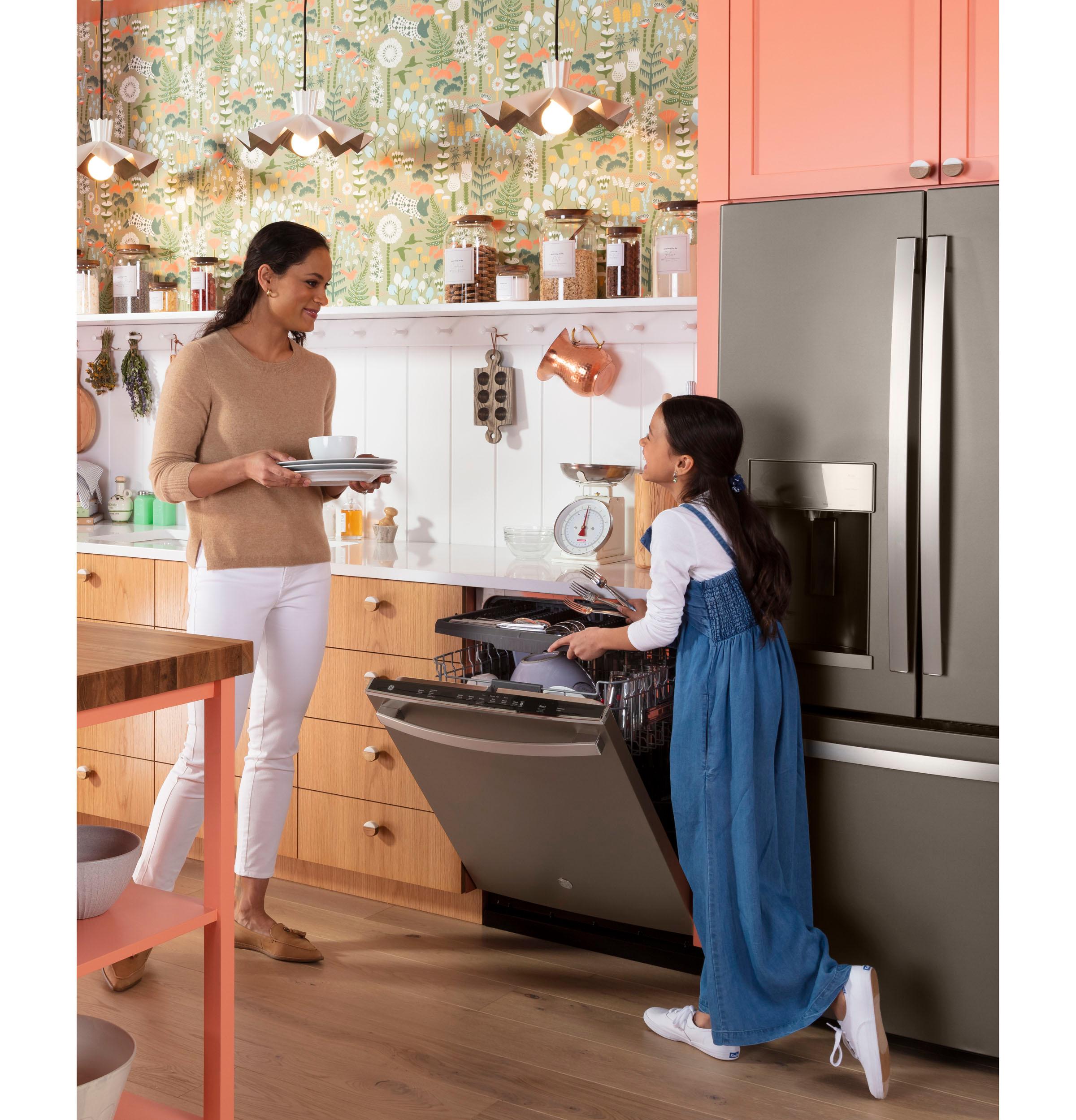 GE® Top Control with Stainless Steel Interior Dishwasher with Sanitize Cycle & Dry Boost with Fan Assist
