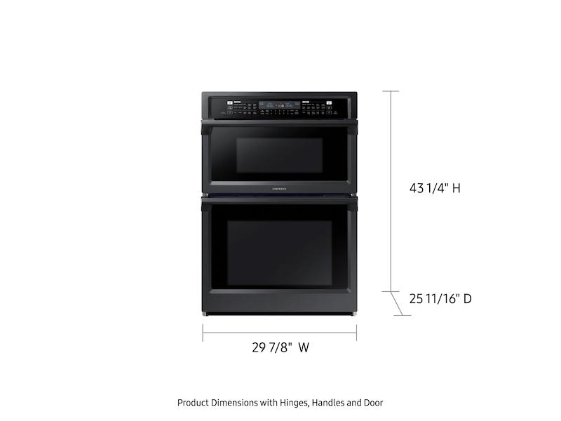 Samsung 30" Smart Microwave Combination Wall Oven with Steam Cook in Black Stainless Steel