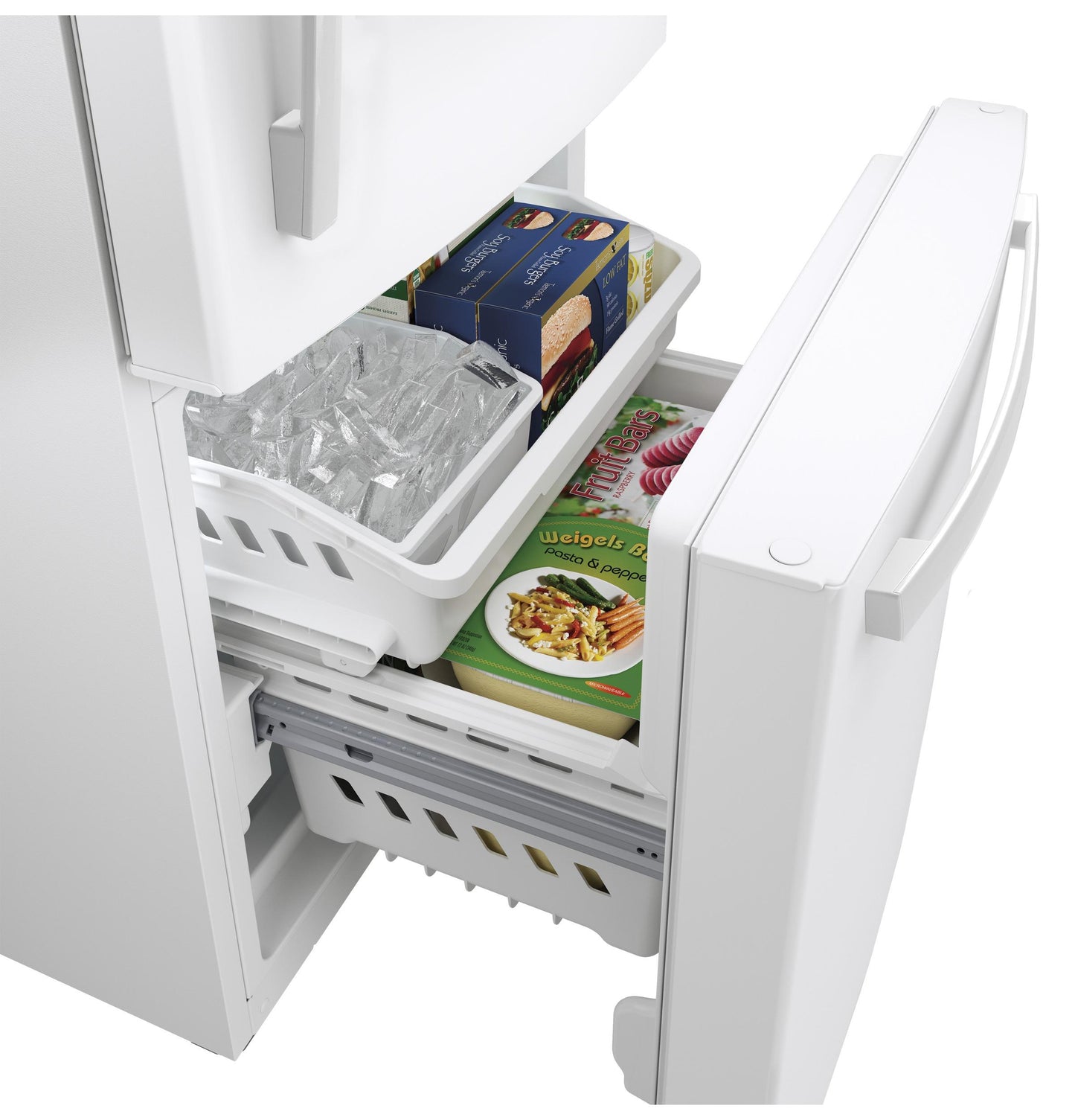 GDE21EGKWW GE® ENERGY STAR® 21.0 Cu. Ft. Bottom-Freezer Refrigerator