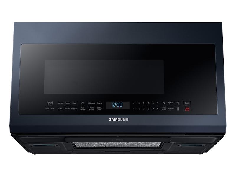 Samsung ME21A706BQN Bespoke Over-the-Range Microwave 2.1 cu. ft. with Sensor Cooking in Fingerprint Resistant Navy Steel