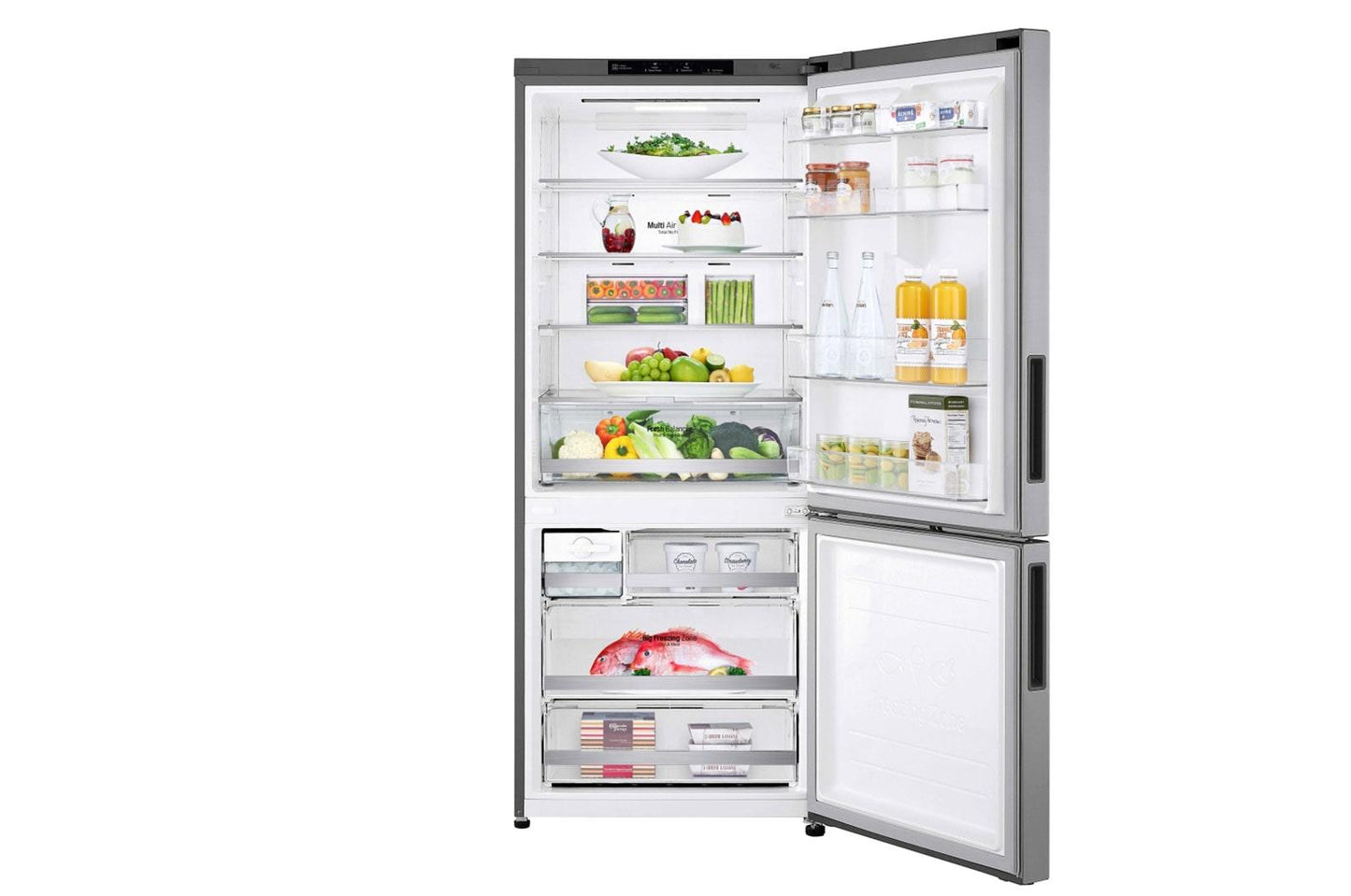 Lg LBNC15231V 15 cu. ft. 28-inch Wide Bottom Freezer Refrigerator - Stainless Steel