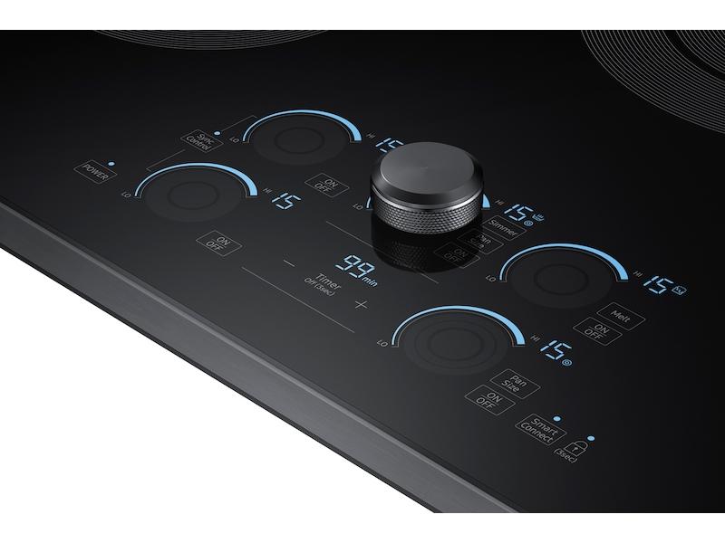 Samsung NZ30K7570RG 30" Smart Electric Cooktop with Sync Elements in Black Stainless Steel