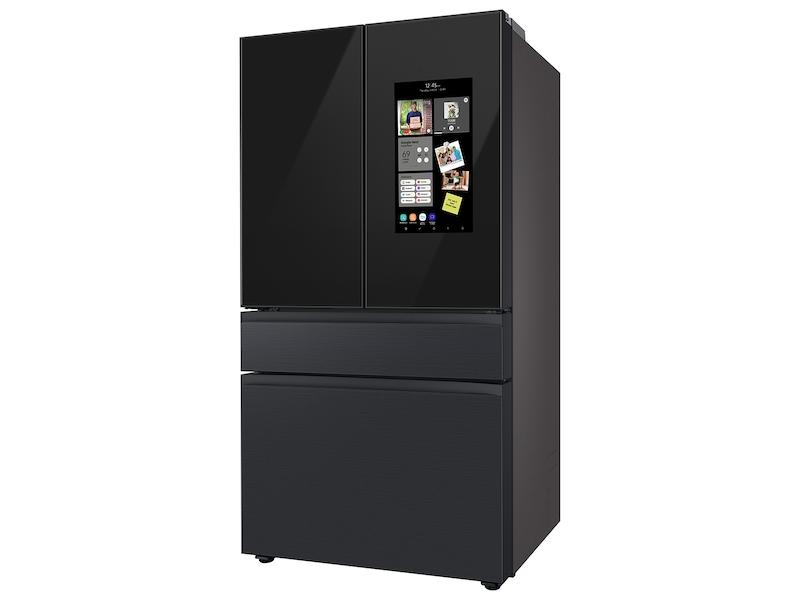 Samsung RF29BB89008MAA Bespoke 4-Door French Door Refrigerator (29 cu. ft.) - with Top Left and Family Hub™ Panel in Charcoal Glass - and Matte Black Steel Middle and Bottom Door Panels