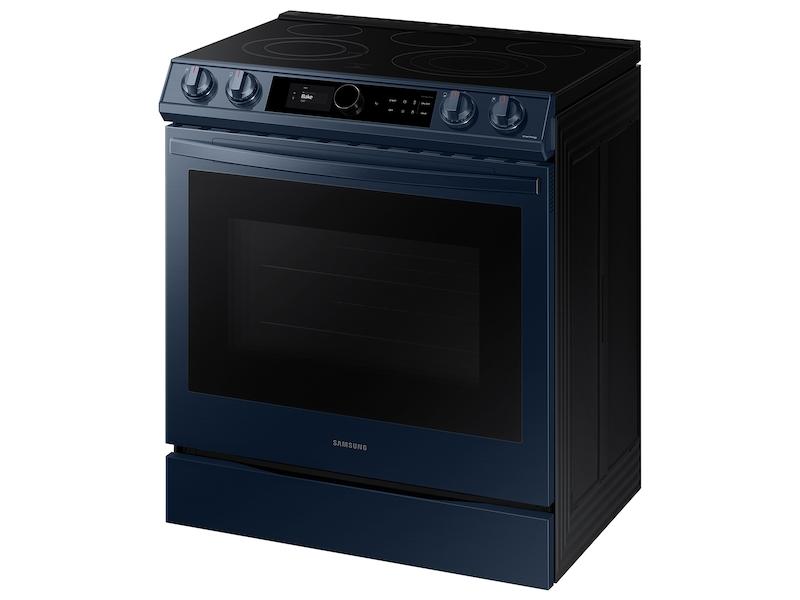 Bespoke Smart Slide-in Electric Range 6.3 cu. ft. with Smart Dial & Air Fry in Navy Steel