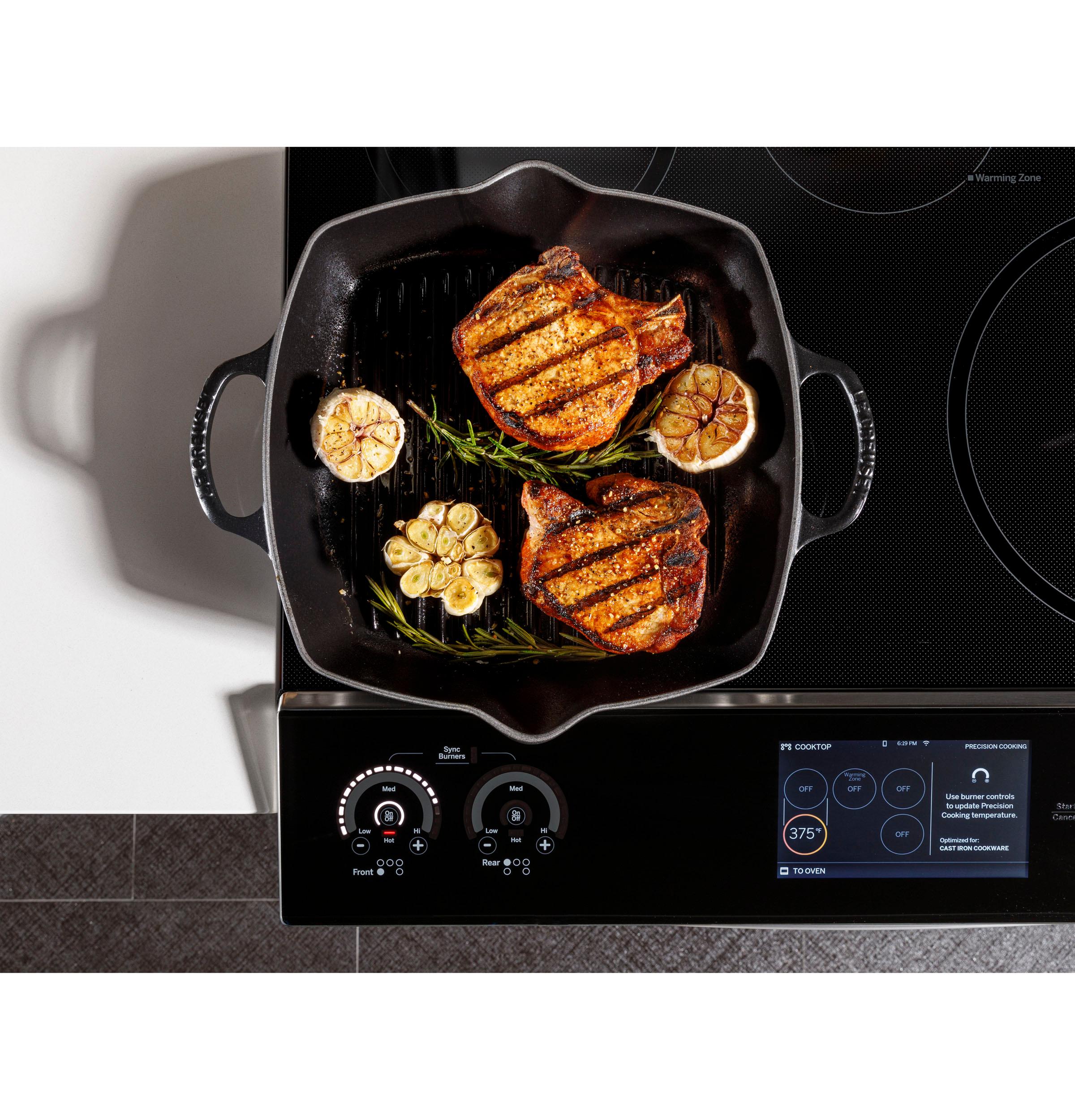 PHS93XYPFS GE Profile™ 30" Smart Slide-In Front-Control Induction Fingerprint Resistant Range with In Oven Camera