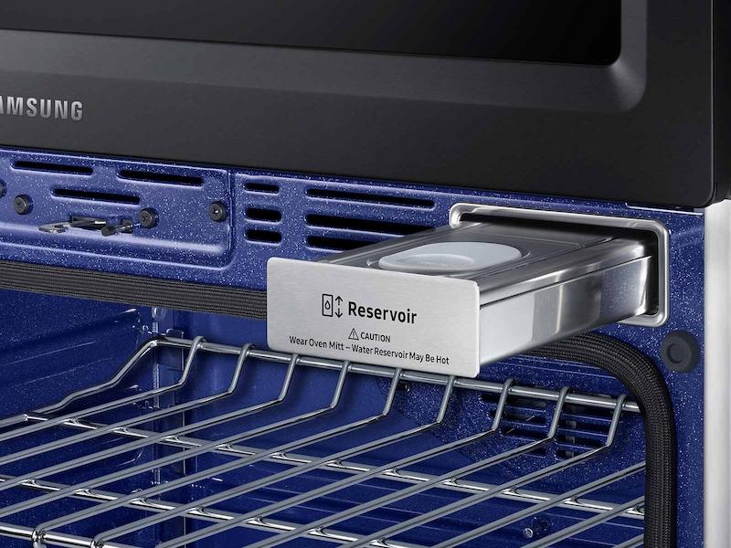 Samsung 30" Smart Microwave Combination Wall Oven with Steam Cook in Black Stainless Steel