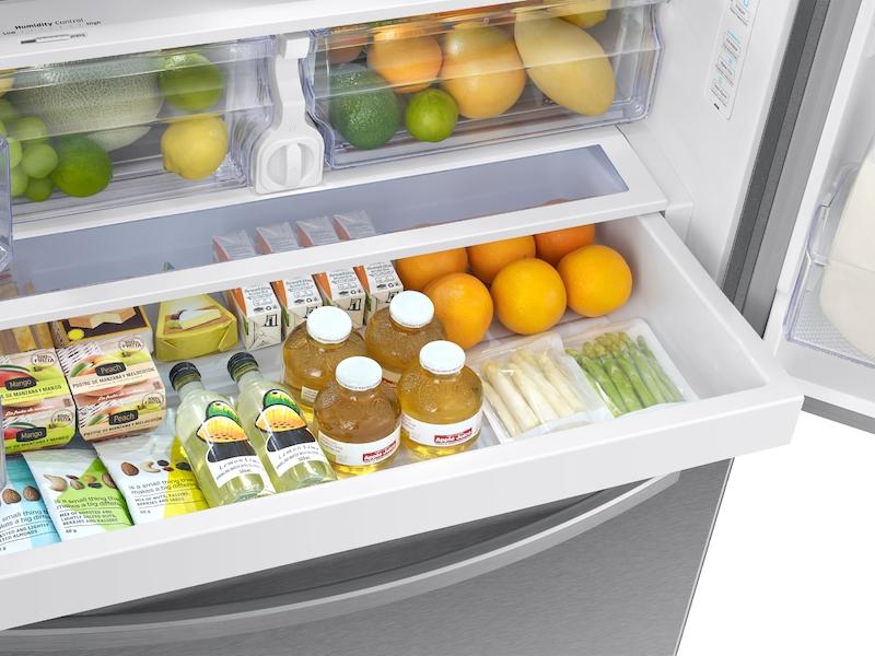 27 cu. ft. Large Capacity 3-Door French Door Refrigerator with External Water & Ice Dispenser in Stainless Steel