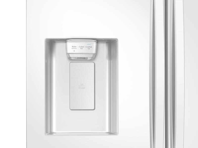 27 cu. ft. Large Capacity 3-Door French Door Refrigerator with External Water & Ice Dispenser in White