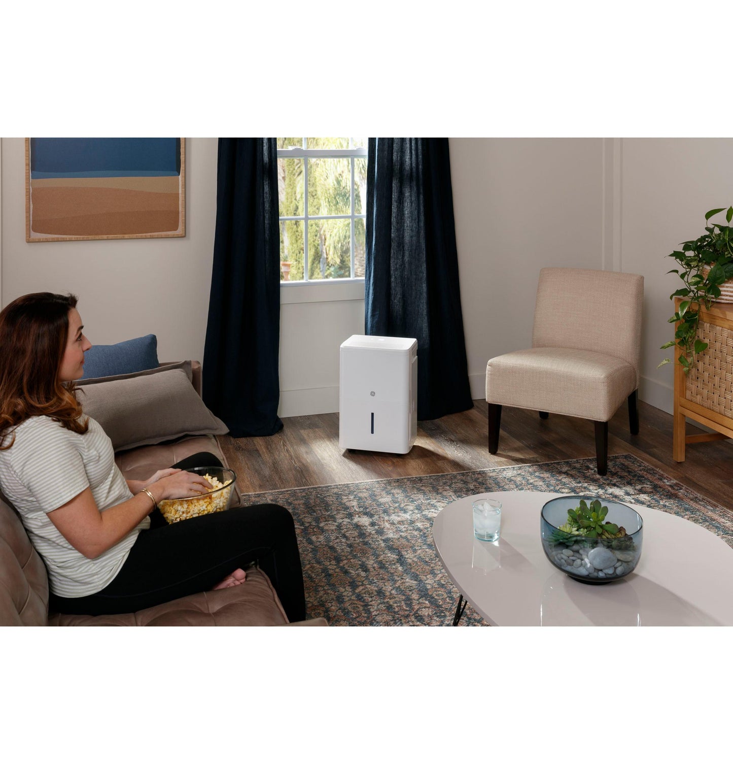 ADHR22LB GE® ENERGY STAR® 22 Pint Portable Dehumidifier with Smart Dry for Damp Spaces