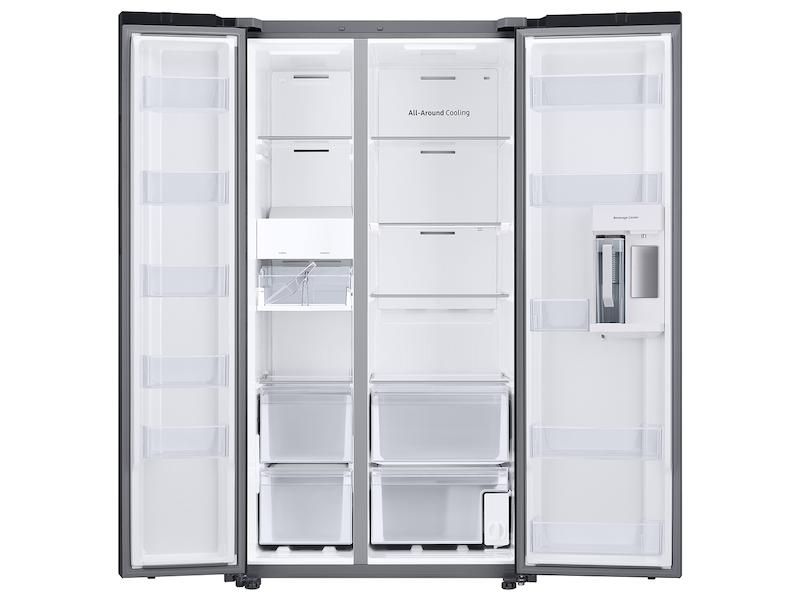 Samsung Bespoke Counter Depth Side-by-Side 23 cu. ft. Refrigerator with Beverage Center™ in White Glass