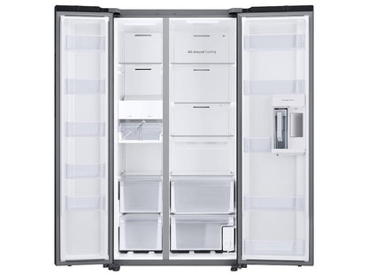 Samsung RS23CB760012 Bespoke Counter Depth Side-by-Side 23 cu. ft. Refrigerator with Beverage Center™ in White Glass