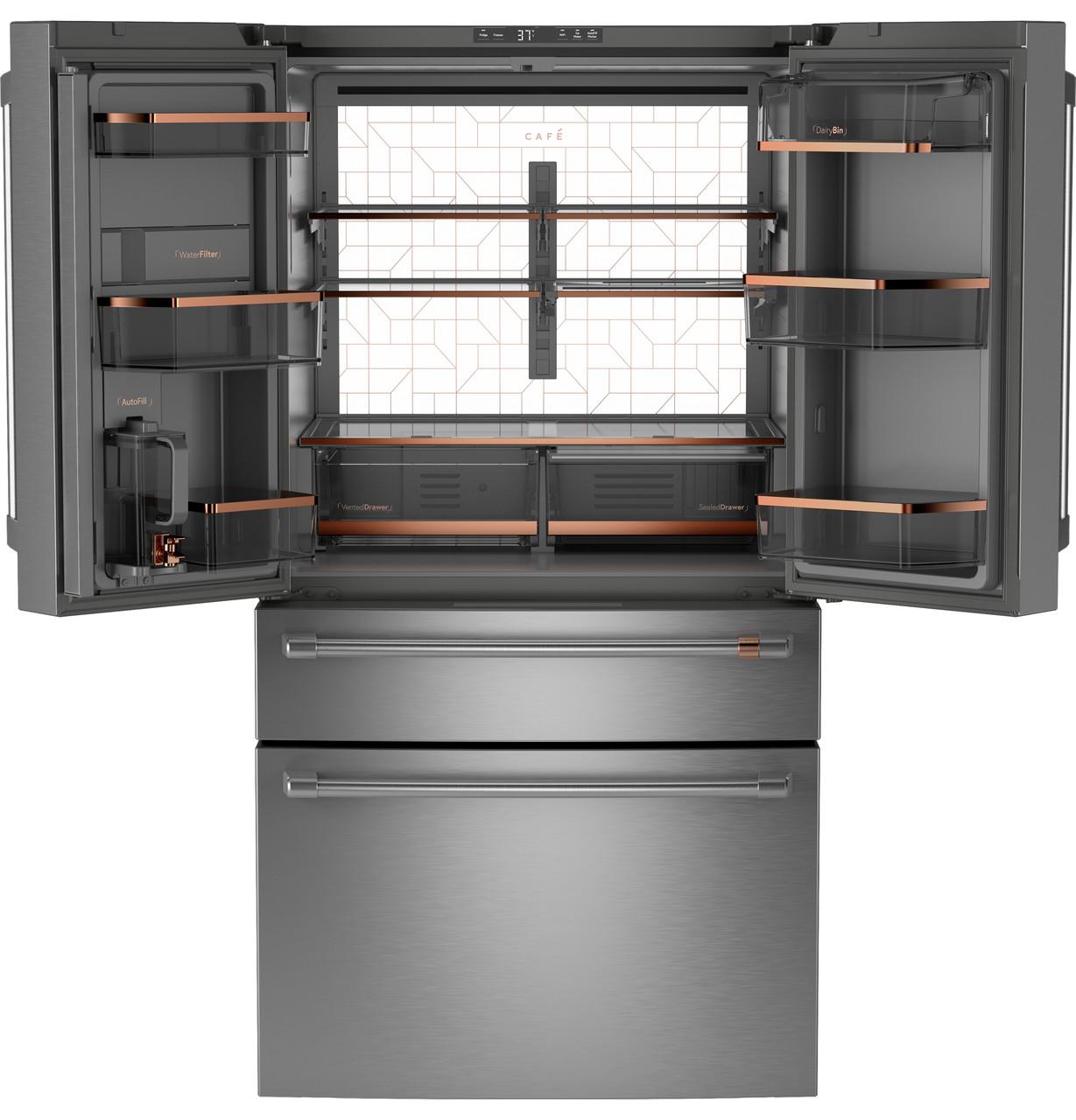 Cafe CGE29DP2TS1 CAF(EBACK)™ ENERGY STAR® 28.7 Cu. Ft. Smart 4-Door French-Door Refrigerator With Dual-Dispense AutoFill Pitcher