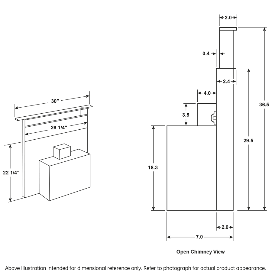 Cafe UVD6301DPBB Universal 30" Telescopic Downdraft System