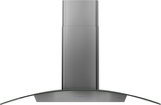Zephyr ZREM90BBSGG Ravenna Island, 90cm, Black SS+Gray Glass, LED