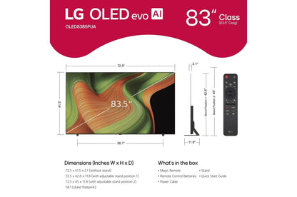 Lg OLED83B5PUA 83 Inch Class LG OLED AI B5 4K Smart TV 2025