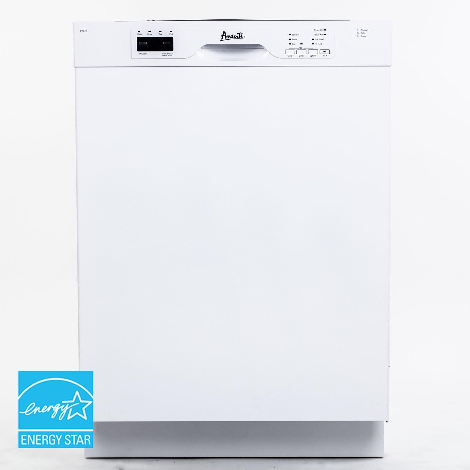 DWF24V0W Avanti 24" Built In Dishwasher - White / 24"