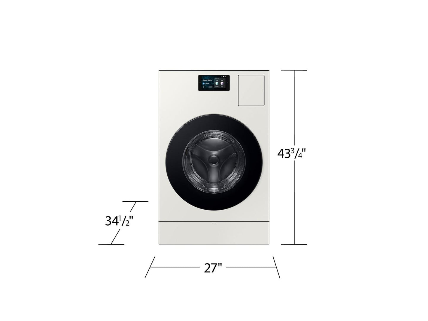 Samsung WD90F53AVYUS Bespoke AI All-in-One Vented Combo AI Home 7" LCD Display  AI OptiWash™ & Dry  5.3 cu.ft.