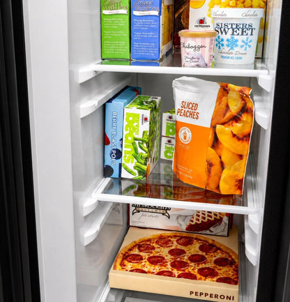 GZS24NGYBB GE® 23.6 Cu. Ft. Counter-Depth Side-By-Side Refrigerator with Extra Tall Dispenser and In-Door Icemaker