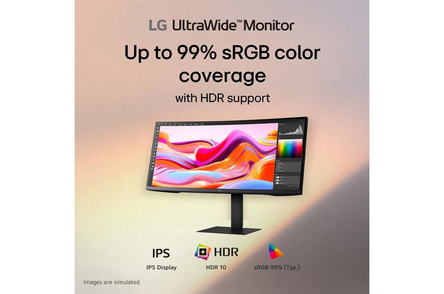 Lg 34U650AB 34 Inch UltraWide™ WQHD IPS 100Hz USB-C PD 96W Computer Monitor with Built-in KVM/Power